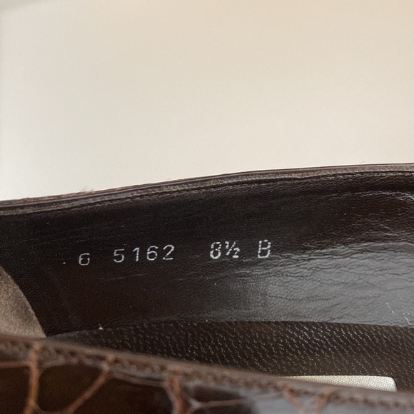 CROCO Pancaldi. Made in Italy. Kitten heel pumps. A classic WORN. Genuine croco - Picture 9 of 15